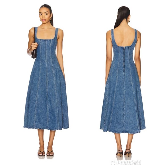 SHOW ME YOUR MUMU Dresses & Skirts - Show Me Your Mumu Prim Midi Dress in Windy Indigo New with Tags!